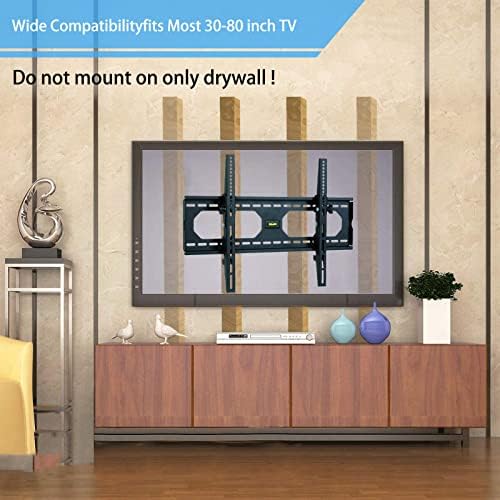 WKLSRHBD הטיה טלוויזיה קיר קיר, הרכבה על קיר טלוויזיה מתכווננת, הרכבה טלוויזיה לרוב הטלוויזיה 30-80 אינץ