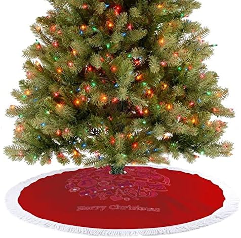 כדור חג המולד חצאית עץ חג המולד לקישוטים למסיבות חג עם תחרה ציצית