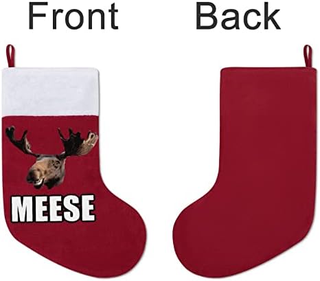 MOOSE MEESE גרב גרביים תלויים מדפיסים קישוטי אח עץ חג המולד