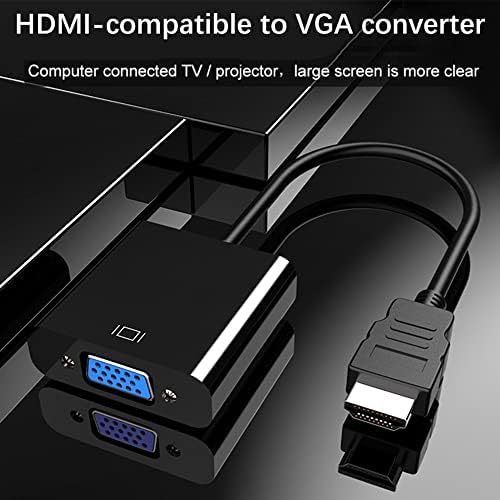 Zuya HDMI למתאם VGA, HDMI מצופה זהב לממיר מתאם VGA מלא HD 1080p כרטיס מסך חיצוני מרובי צג, שולחן עבודה, מחשב