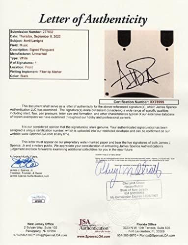אבריל לאבין חתמה על חתימה בגודל מלא פנדר סטראטוקסטר גיטרה חשמלית עם מכתב אותנטיות של ג 'יימס ספנס מלכת הפאנק של ג'