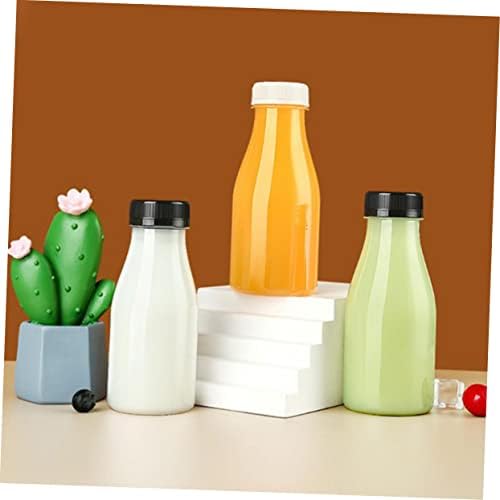 Kisangel 6 pcs שקוף ברור למשקאות מיצים משקה משקה שתיית מכסים חיצוניים מיכלים ריקים בקבוקי מים חלב בית עם בקבוקים