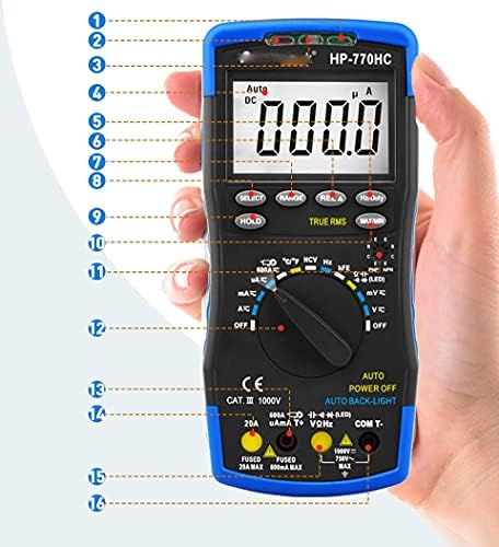 ZLXDP טווח אוטומטי דיגיטלי Multimeter AC DC מתח מתח טמפרטורת מדידה/מחזור תדר/חובה/true