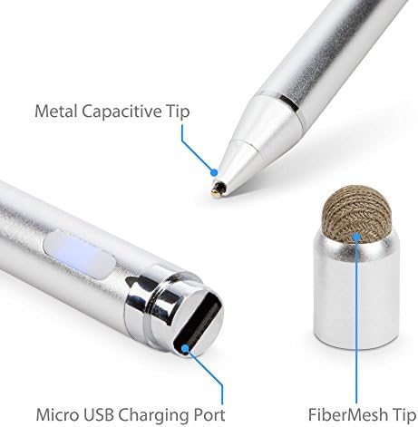עט חרט בוקס גלוס תואם 360 N4 - חרט פעיל אקטיבי, חרט אלקטרוני עם קצה עדין במיוחד עבור 360 N4 - כסף מתכתי