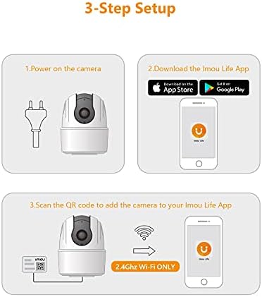 מצלמת אבטחה מקורה IMOU 2K מצלמת WIFI 2.4GHz לאבטחת בית, מצלמת מעקב תוסף 4MP, מצלמת IP 360 תצוגה עם זיהוי אנושי וצליל,