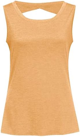 טרנדי מקרית קל משקל ללא שרוולים מוצק חולצות לנשים רטרו חולצות צוות צוואר קיץ כושר רופף