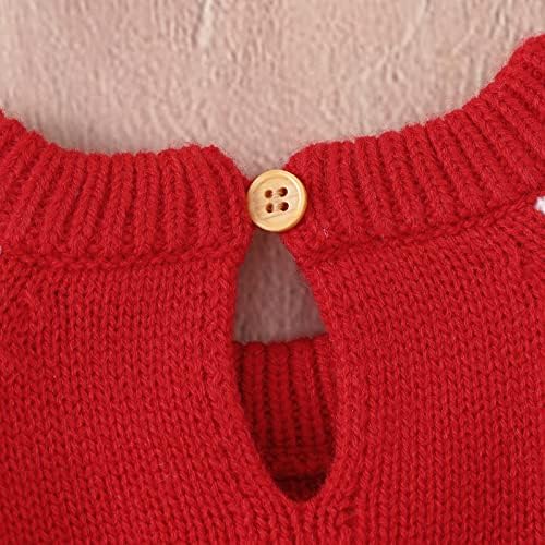 פעוט תינוקת תינוקת סוודר חג המולד שרוול ארוך שרוול חמים סוודר סווטשירט מעיל בגדי חג המולד אדומים
