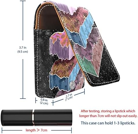 אוריואקאן שפתון מקרה עם מראה חמוד נייד איפור תיק קוסמטי פאוץ, 3 ד דפוס נפש אמנות מופשט הר