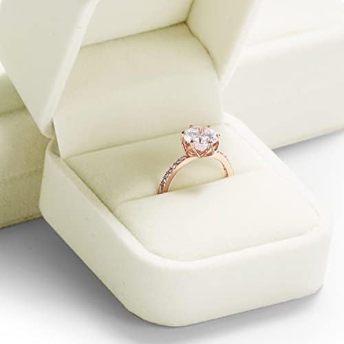 קטיפה טבעת תיבת חתונה האהבה יום לבן טבעות מתנת מקרה