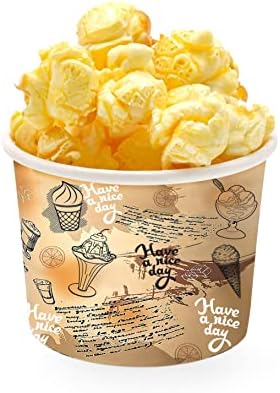 כוסות גלידה מנייר צבעוני-50 רוזן 4 אונקיות - קערות קינוח חד פעמיות למזון חם או קר-ספקי צד מטפלים בכוסות לסנדה, יוגורט