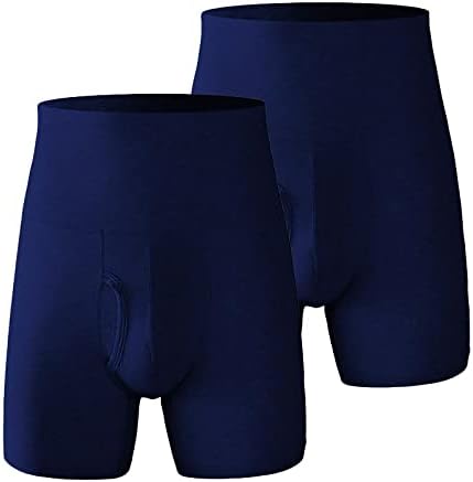 2 pc תמיכה בכיס מתאגרף Mens Mens Pack Pack, אנטי-חטיבה תחתונים בגודל בגודל, מכנסי בוקסר גזעים מכנסיים קצרים מותניים