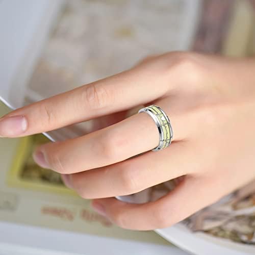 אופנה טבעת זוהרת כהה טבעת נירוסטה טבעת מבטיחה טבעות זוג פעימות לב תכשיטים זוהרים לגברים נשים
