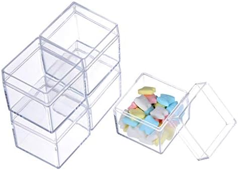 SimpleLif 5 צדדי צלול קופסת תצוגה אקרילית קופסת תכשיטים מארז קופסאות קובייה מרובעות, 5 x 5 x 5 סמ