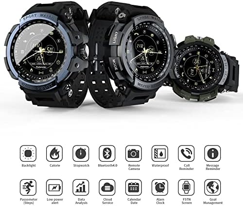 Oxsioeih שעון חכם צבאי לגברים 5ATM Bluetooth Call Call תזכורת לשעון דיגיטלי של גברים טקטי ספורט חכם Smart Watch עבור