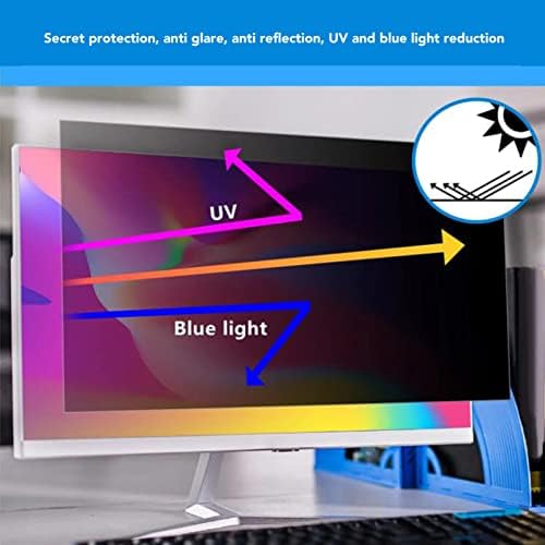 סיסיגלו 21.6 במסנן מסך מחשב, מגן מסך אוניברסלי נגד אור כחול, מסנן ציוץ אנטי, אנטי בולט והשתקפות, שמיש דו צדדי