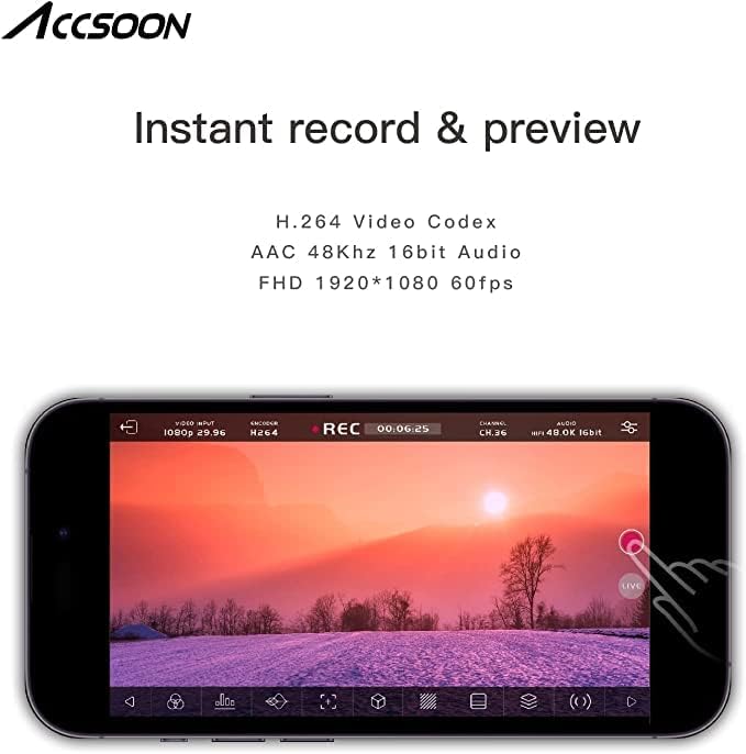 Accsoon Seamob HDMI ל- USB C מתאם לכידת וידאו לאייפון ואייפד, תומך 1080p 60FP