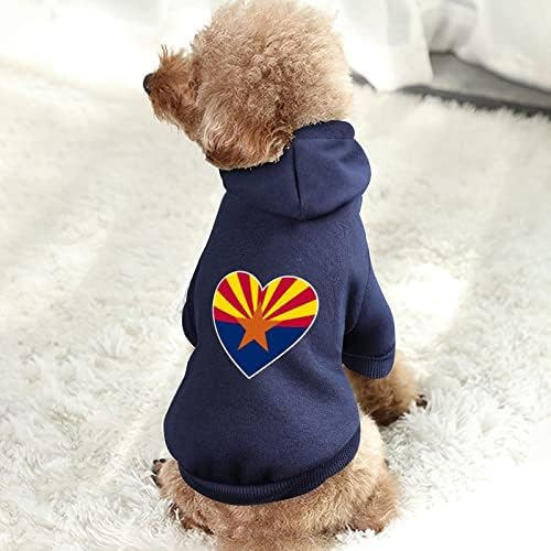 אהבה אריזונה דגל לב כלב קפוצ'ובר סוודר סווטשירט בגדי חיות מחמד מעיל תלבושות עם כלבים וחתולים