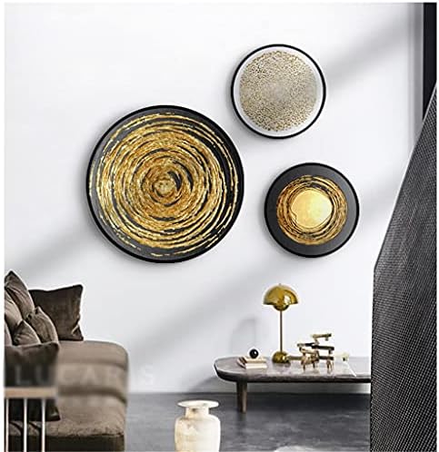 מודרני מינימליסטי נורדי סגנון מרפסת דקורטיבי ציור עגול מסגרת סלון תליית ציור שחור זהב מופשט סטודיו קיר