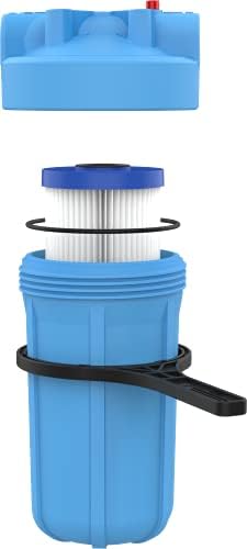 Pentair Omnifilter BF7 מערכת סינון מים, 10 מערכת סינון כבדה של בית כבד בסיסי, כוללת 10 דיור כחול כבד, מחסנית להפחתת משקעים