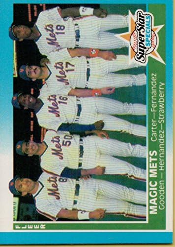 1987 פלר 629 גארי קרטר/סיד פרננדז/דווייט גודן/קית 'הרננדז/ודריל תות ניו יורק מטס קסם מטס MLB כרטיס בייסבול NM-MT