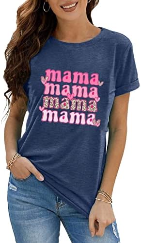 אימא חולצות גרפיות לנשים אמהות יום אמא אמא אמא אמא ברוה חולצות טופיות מזדמנים מתנות טי