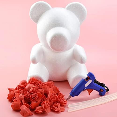 ערכות מודל נובובסטי דוב פרחים דוב קצף דוב צורה 25 סמ מלאכה לבנה דוב קלקר קצף דוגמנות לאמהות יום מתנה לחתונה