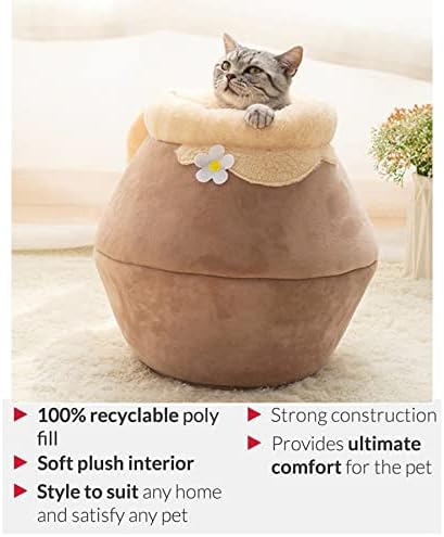 עצמי התחממות חתול מיטה-רך נייד מתקפל עגול חמוד חתול בית-מחצלת כרית מיטת בית 4 עבור גור חתול מחמד אספקת בית תפאורה