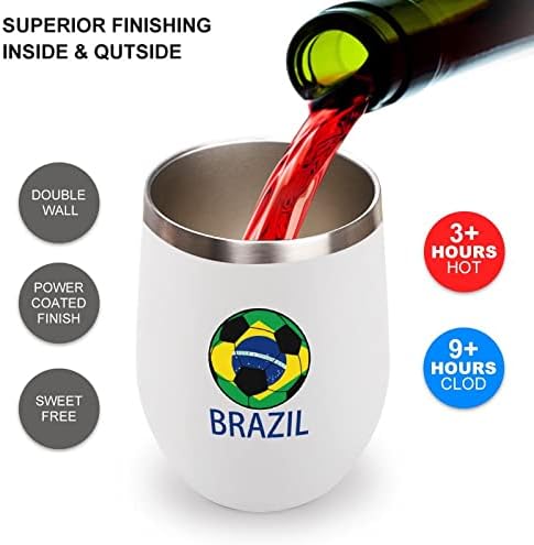 כוס בקבוק כדורגל בברזיל עם מכסה מבודד נירוסטה כוס כוס קיר כוסית קיר כוסות בית
