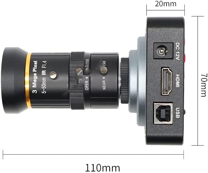 מיקרוסקופ מתאם 38 מגה פיקסל 1080 יו אס בי 1920 * 1080 60 יחידות לשנייה תעשיית הר מצלמה עם עדשת 5-50 ממ או 2.8-12