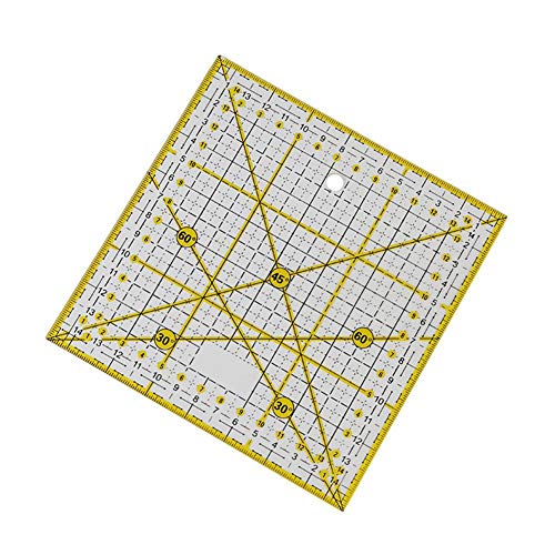 סרגל תפירה של SMGDA עם קווי רשת בצבע כפול של שליט אקרילי של שליט בד חיתוך תבנית סרגל לחיתוך דיוק קל, אורכו 15 סמ x 15