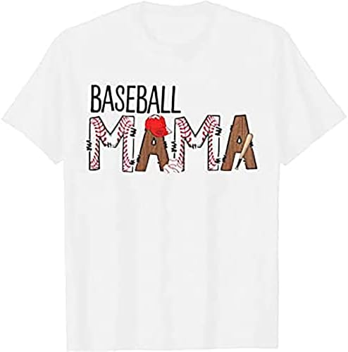 חולצות אמא בייסבול לנשים 2023 קיץ התאמה רופפת או צוואר שרוול קצר גרפי טרנדי חולצות טיז קז ' ואל