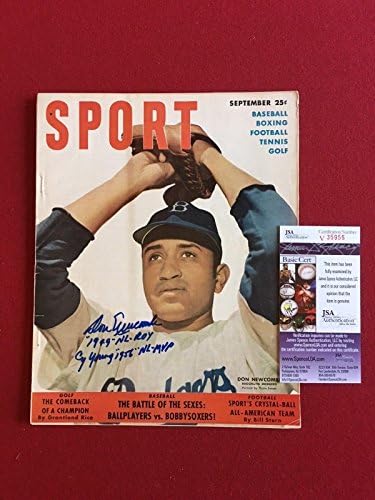 1950, מגזין Don Newcombe חתימה ספורט - מגזיני MLB עם חתימה