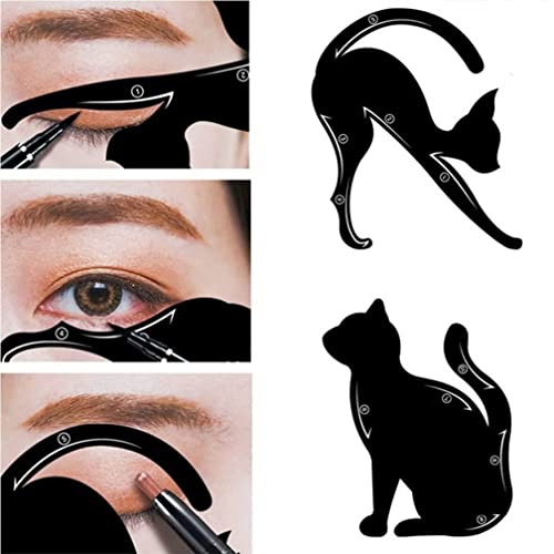 8 יחידות אייליינר שבלונות עבור חתול עין מכונף, חתול אייליינר חותמת מדבקת צלליות שבלונות לעיניים סמוקי צלליות