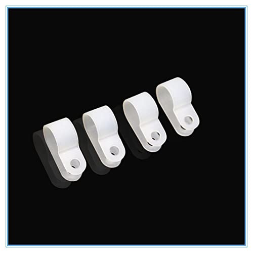 100 pcs 10.4 ממ קלף קליפ לבן לבן כרטיס בידוד סוג חוט קליפ חוט קליפ קבוע חיווט חיווט כפתור קבוע.