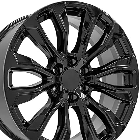 OE Wheels LLC 22 אינץ 'מתאים אסקלייד 22 אינץ', סילברדו, סיירה טאהו, יוקון CV30 גלגל שחור גלוס