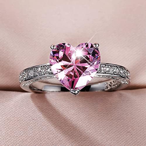2023 נשים של אהבת לב זירקוניה יהלומי טבעת אירוסין חתונה טבעת גודל 9 טבעות לנשים