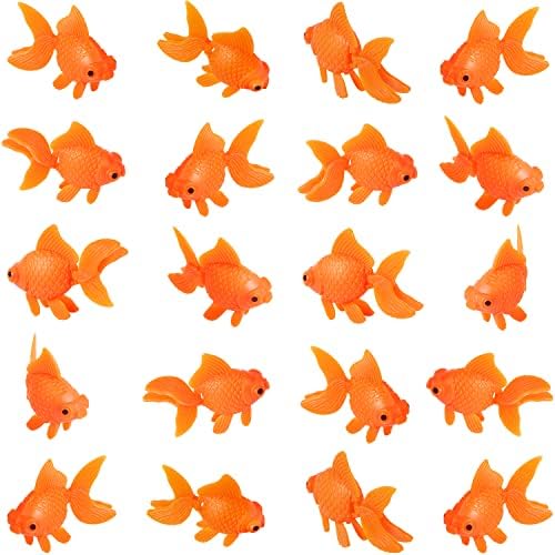 Mikimiqi 20 PCS דגי אקווריום מלאכותיים קישוט דגי זהב קישוטים ריאליסטיים נעים מלאכותיים אקווריום צף