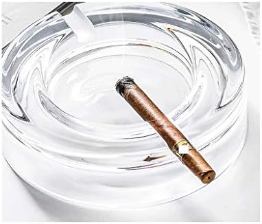 Uxzdx זכוכית מאפרה-סיבוב זכוכית שקופה מאפרה סלון משרד גביש גביש סיגריות סיגריות