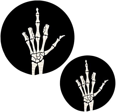 עצמות שלשות אצבעות למנות חמות מחזיקי סיר סט של 2 חתיכות רפידות חמות למטבח כותנה עגולה של כותנה לסירים חמים ומחבתות.