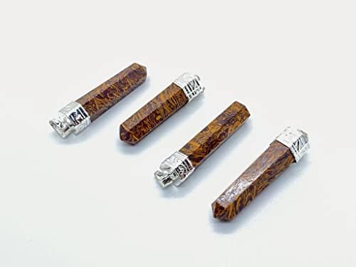 תליוני עיפרון של Caligraphy DCE תליוני יוניסקס קריסטל טבעי חצי תליוני אבן יקרים - תליוני ריפוי על ידי יצוא קריסטל מסנוור.