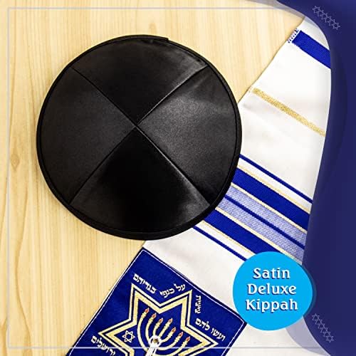 חבילת Holuidaica של 5 -PCs - HQ סאטן/פשתן/קטיפה/משי גולמי/זמש קיפה לגברים, כובע ימקה מעוצב בישראל - קיפוט בתפזורת