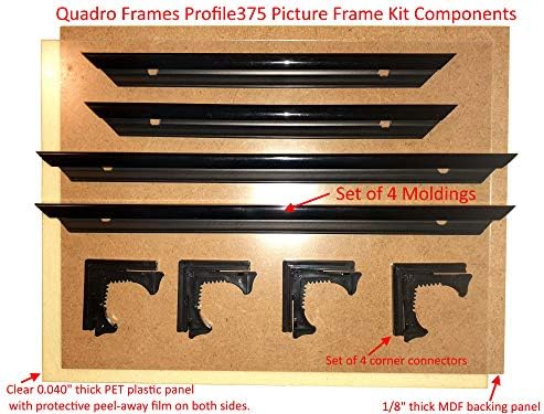 מסגרות Quadro מסגרת תמונה 6x10 אינץ ', שחור, סגנון P375-3/8 אינץ