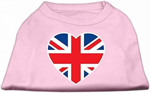 מוצרי חיות מחמד של מיראז 'חולצה הדפסת דגל בריטי דגל לב, קטנים, כתומים