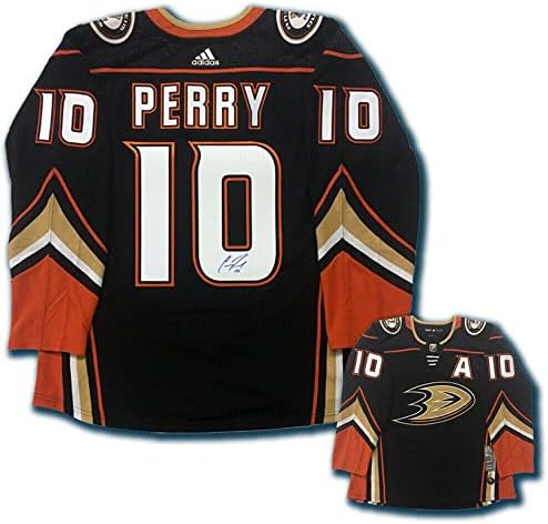 קורי פרי חתם על אנהיים ברווזים שחור אדידס פרו ג'רזי - גופיות NHL עם חתימה