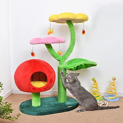פטריות חתולי קן פרח חתולי טיפוס מסגרת חתולי קן חתול עץ שני-ב-אחד סיסל עמוד חתולים שחיקה טופר פרח חתולים גן עדן