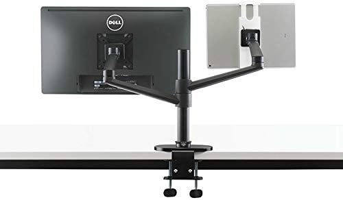 גובה אלומיניום שולחן עבודה מתכוונן זרוע כפולה 17-32 אינץ 'בעל צג+מחשב נייד 10-17 אינץ
