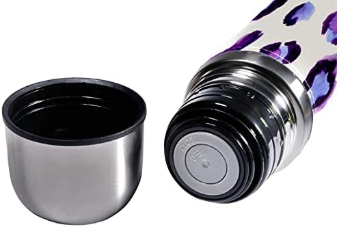 SDFSDFSD 17 גרם ואקום מבודד נירוסטה בקבוק מים ספורט קפה ספל ספל ספל עור אמיתי עטוף BPA בחינם, דפוס נמר