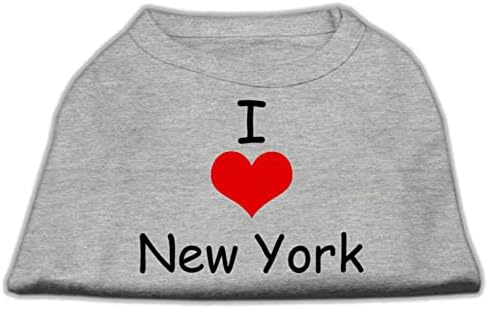 מוצרי חיות מחמד של מיראז '10 אינץ' אני אוהבת חולצות הדפס מסך של ניו יורק