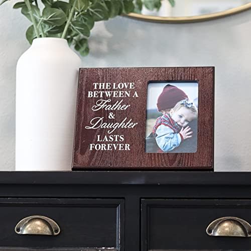 אלגנטי חותם על האהבה בין אב לבת נמשך לנצח - מסגרת תמונה מעץ מחזיקה תמונה 4x6 - מתנה לבת או אבא ליום הולדת, חג