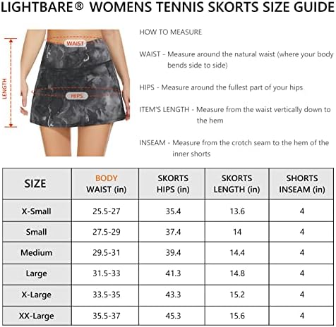 חצאיות טניס קפלות קפלים לנשים עם מכנסיים קצרים כיסים מותניים גבוהים גולף גולף ספורטים עד 50+ ספורט יבש מהיר
